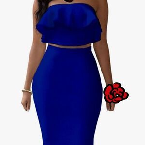 Skirt Set With Ruffled Top